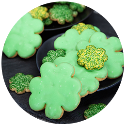 Iced Shamrock Cookies